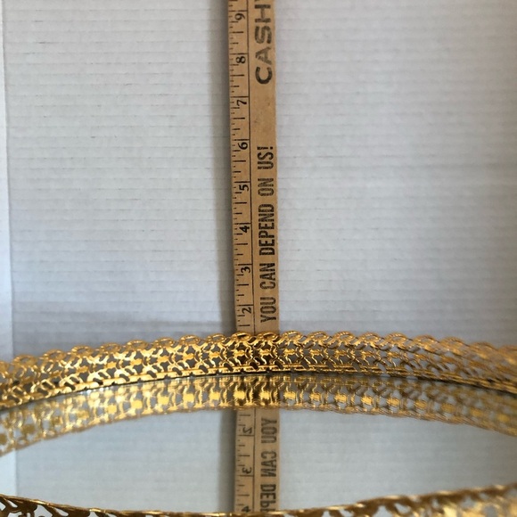 Vtg Ornate Gold Mirrored Vanity Tray - Picture 9 of 13